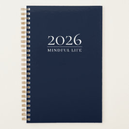 Agenda Dark Navy 2026 Planner | Custom Title & Initials