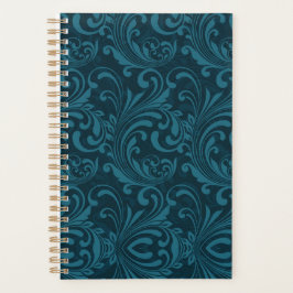 Agenda Dark teal floral damask pattern