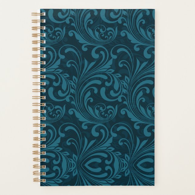 Agenda Dark teal floral damask pattern (Frente)