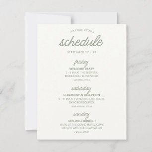 Agenda de Casamento e Cartão de Detalhes