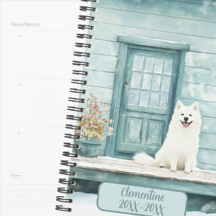 Agenda de Compromissos Sem Data do Cão Samoyed de
