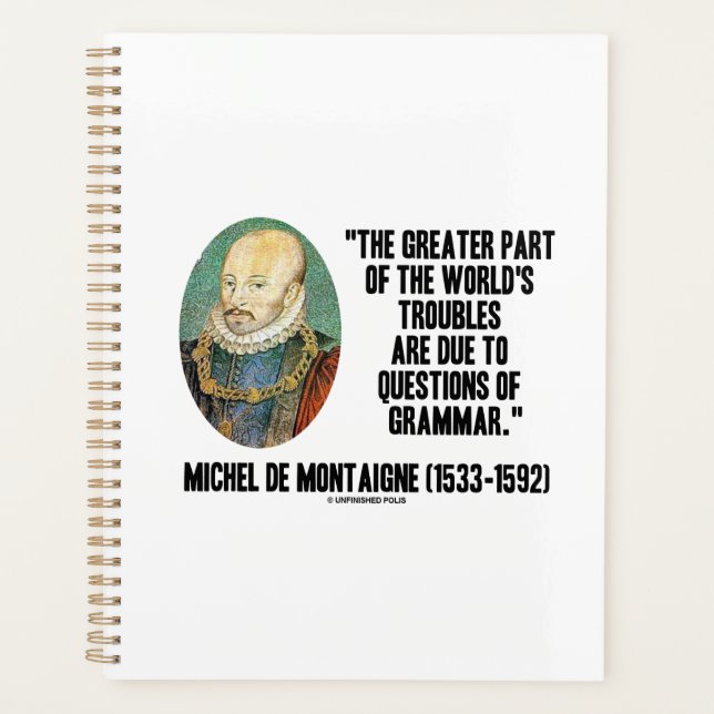 Agenda de Montaigne Questões de Gramática (Frente)