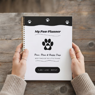 Agenda de Pet Impressão de Pata Personalizado Plan