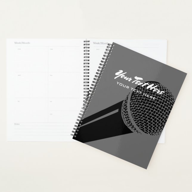 Agenda de planejador de podcast com design de logo (Exibição)