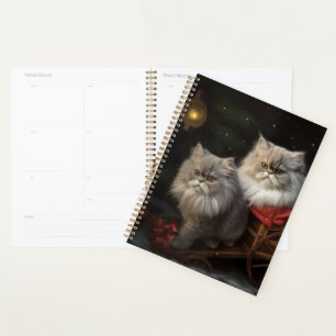 Agenda Decado de Natal de Gato Persa Snowy Sleigh