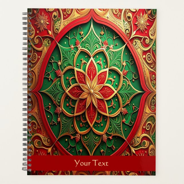 Agenda Decoração de Feriado Vermelho Verde (Frente)