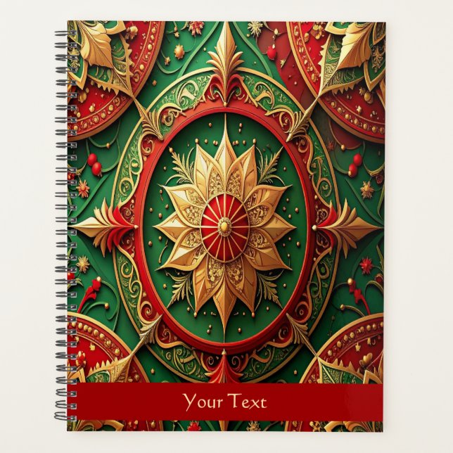 Agenda Decoração de Feriado Vermelho Verde (Frente)
