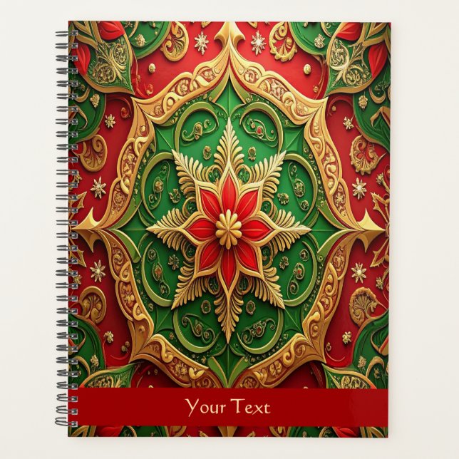 Agenda Decoração de Feriado Vermelho Verde (Frente)