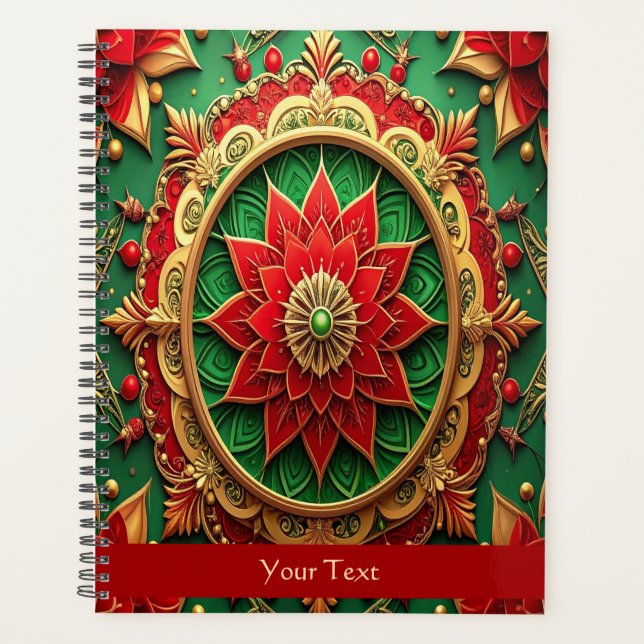 Agenda Decoração de Férias Vermelho Verde (Frente)