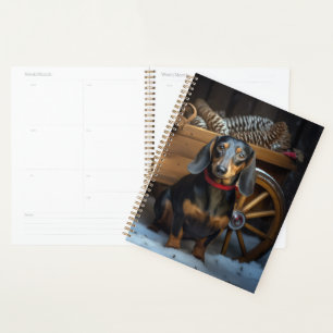 Agenda Decoração de Natal Dachshund Snowy Sleigh
