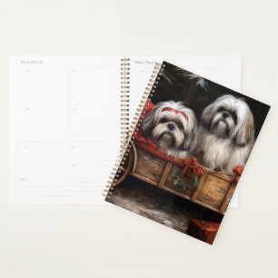 Agenda Decoração de Natal Trenó Nevado Lhasa Apso