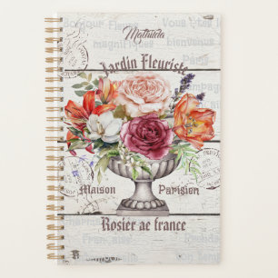 Agenda Decoração Floral Personalizada em madeira rústica
