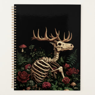 Agenda Deer Skeleton Mystical Gothic Floral