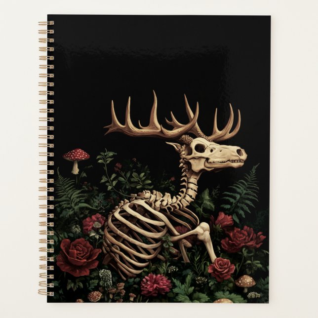 Agenda Deer Skeleton Mystical Gothic Floral (Frente)