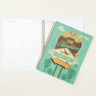 Agenda Deixe a aventura começar com o estilo retrô design