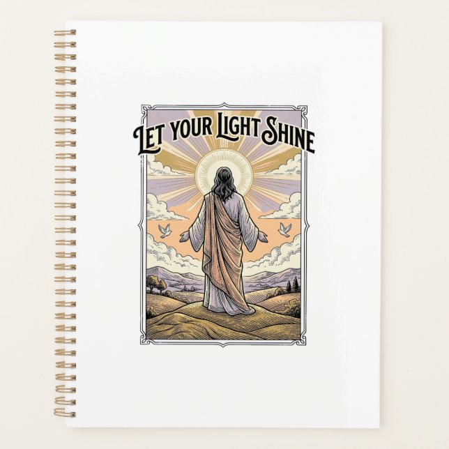 Agenda Deixe Sua Luz Brilhar Fé Vintage (Frente)