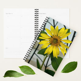 Agenda Delicado de Girassol Amarelo Fotográfico Floral
