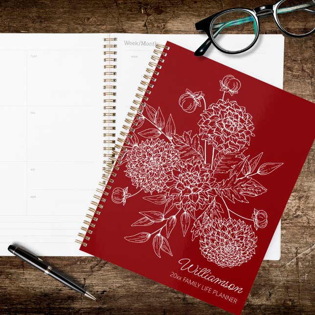 Agenda Delicate Country Flower Line Illustration (Criador carregado)