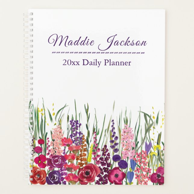 Agenda Descarte Multifloral do na moda com Personalização (Frente)
