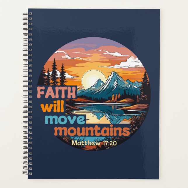 Agenda Desenho Cristão Fé Move Montanhas (Frente)