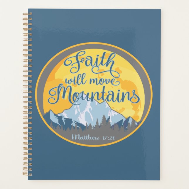 Agenda Desenho Cristão Fé Move Montanhas (Frente)