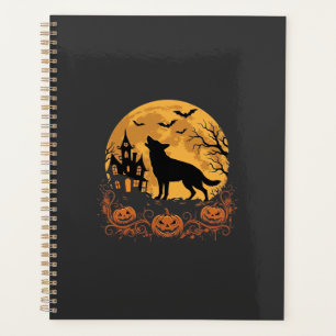 Agenda Desenho de abóbora da lua de Halloween do Pastor A