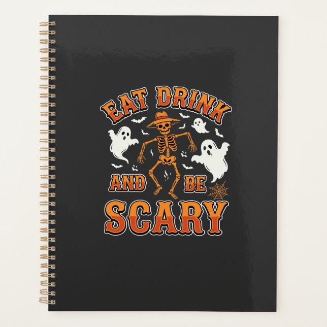 Agenda Desenho de Fantasma Assustador de Halloween Coma B (Frente)