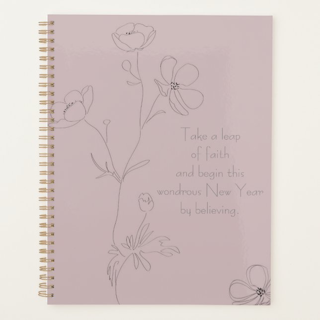 Agenda desenho de flores de borboleta (Frente)