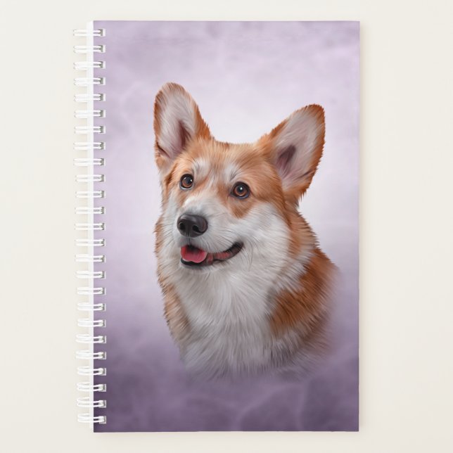 Agenda Desenho de galinha galesa Corgi (Frente)