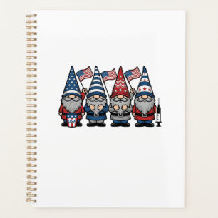 Agenda Desenho de Gnome Patriota Enfermeira Vetor Gravura