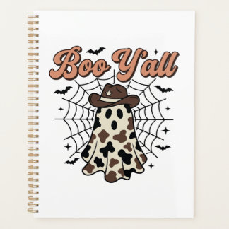Agenda Desenho de Halloween Fantasma Ocidental Boo Yall