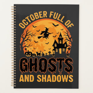 Agenda Desenho de Lua de Halloween de Fantasmas e Sombras