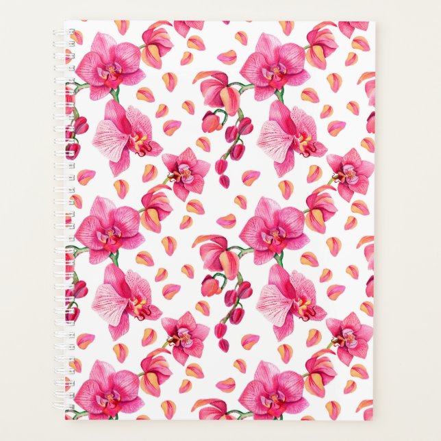 Agenda Desenho de Orquídeas em Aquarela 2 (Frente)