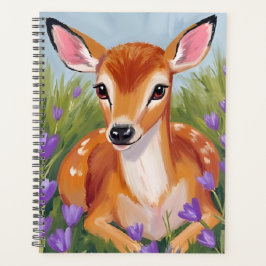Agenda Desenho em Aquarela de Animal Filhote de Veado