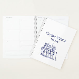 Agenda Desenho Estilizado Vintage de Partida de Polo #1 A