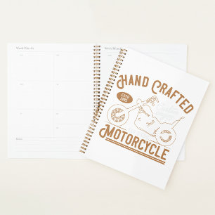 Agenda Desenho Personalizado de Motocicleta Antiga Feita