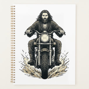 Agenda Desenho Vetorial de Motociclista com Gravação Anti