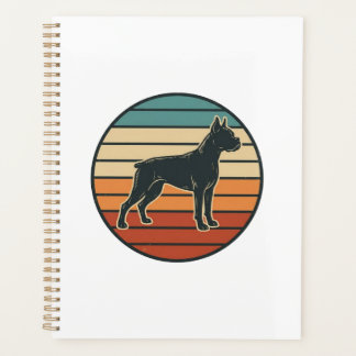 Agenda Desenho Vetorial de Xilogravura de Cachorro Boxer 