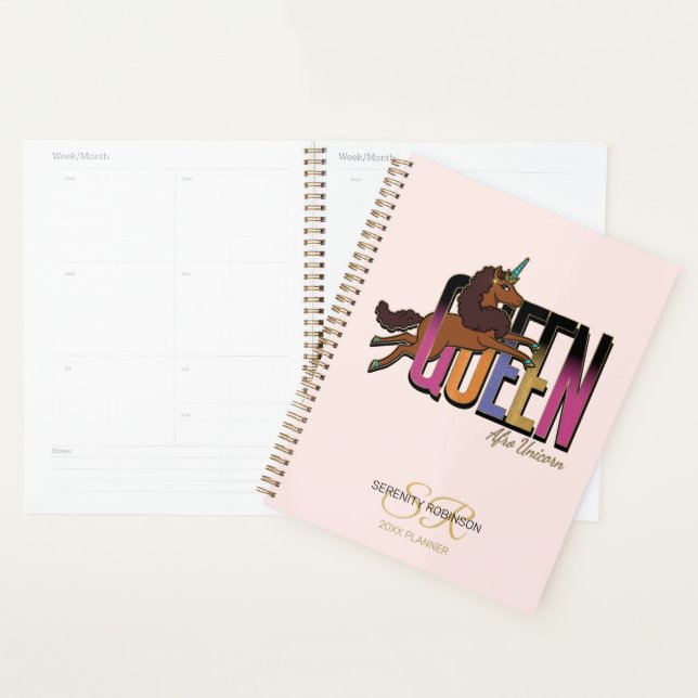 Agenda Design Afro Rainha Unicórnio (Exibição)