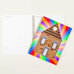 Agenda Design Arco-Íris Colorido Psicodélico