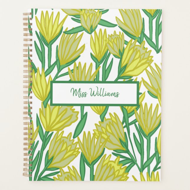 Agenda Design de Arte Original Personalizada Amarelo (Frente)