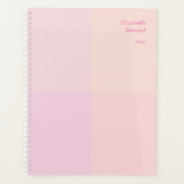 Agenda Design de Bloco de Cor Rosa Moderno do Pastel