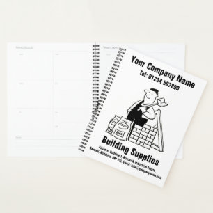 Agenda Design de Cartoon de Suprimentos de Construção