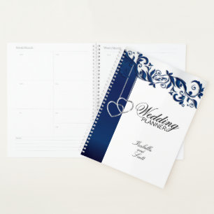 Agenda Design de Casamento Floral marinho Azul