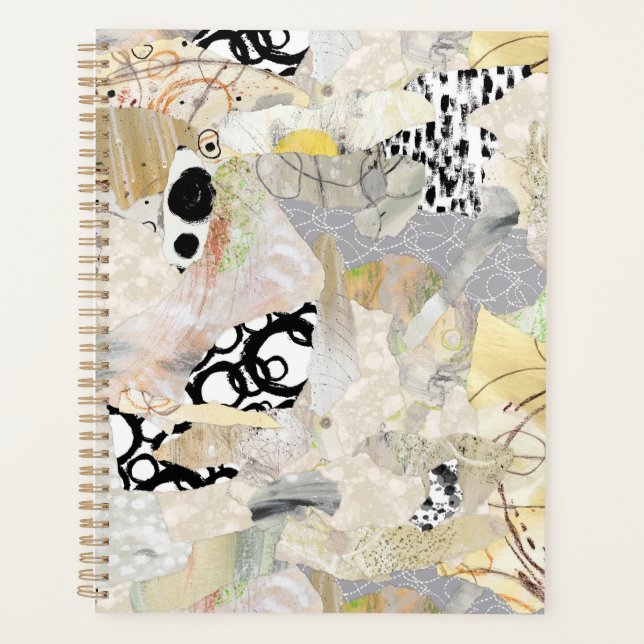 Agenda Design de Colagem Abstrata Elegante Neutra (Frente)