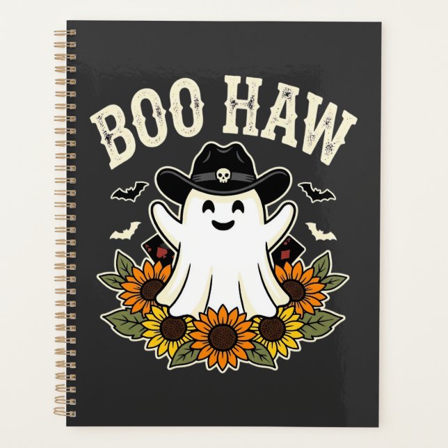 Agenda Design de Fantasma de Halloween Ocidental Boo Haw (Frente)