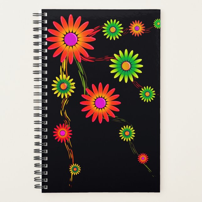 Agenda Design de Flor Colorida (Frente)