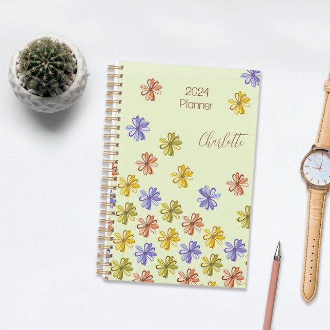 Agenda Design de flor elegante (Criador carregado)