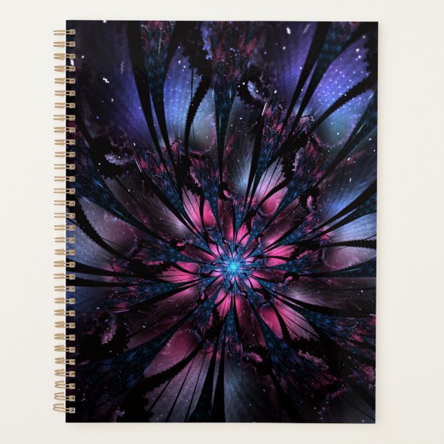 Agenda design de flor fractal abstrato. (Frente)