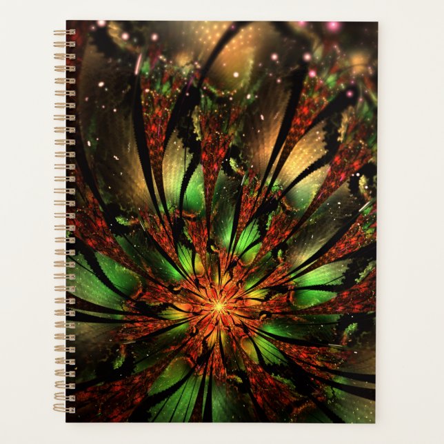 Agenda design de flor fractal abstrato. (Frente)